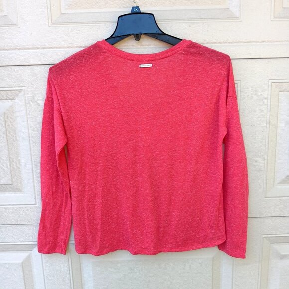 Victorias Secret Pajama Sleep Top Henley Long Sleeve XS Red V-neck LIGHTWEIGHT - Picture 3 of 4
